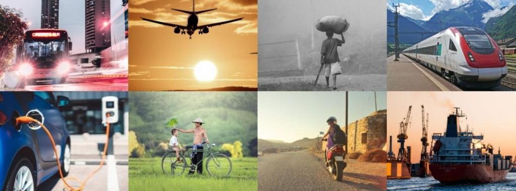 A combination of transportation images.