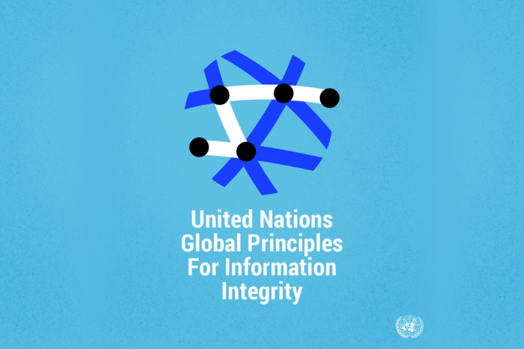 An infographic with the name United Nations Global Principles for Information Integrity