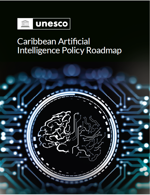 An image that says UNESCO Caribbean Artificial Intelligence Policy Roadmap