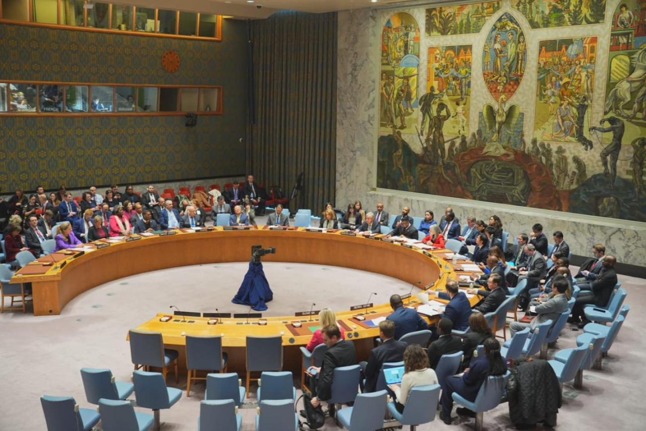 A meeting of the UN Security Council.