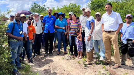 Farmers and producers during a field visit