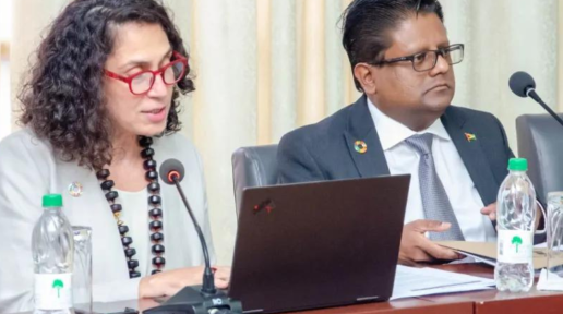 Yesim Oruc, UN Resident Coordinator and Hon. Dr. Ashni Singh, Senior Minister of Finance with responsibility for Finance