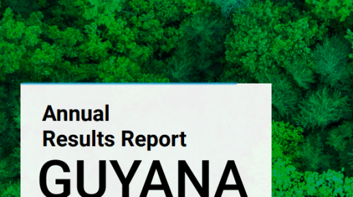 A cover with the wording Annual Results Report Guyana 2024. 