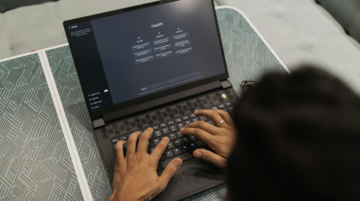 Some in front of a laptop typing.